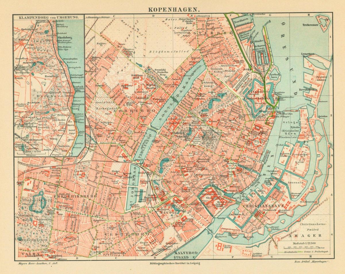 コペンハーゲンの歴史的な地図