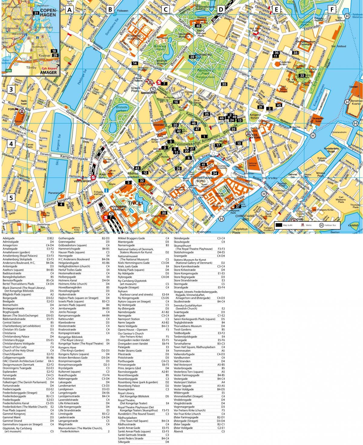 コペンハーゲンの街並みマップ